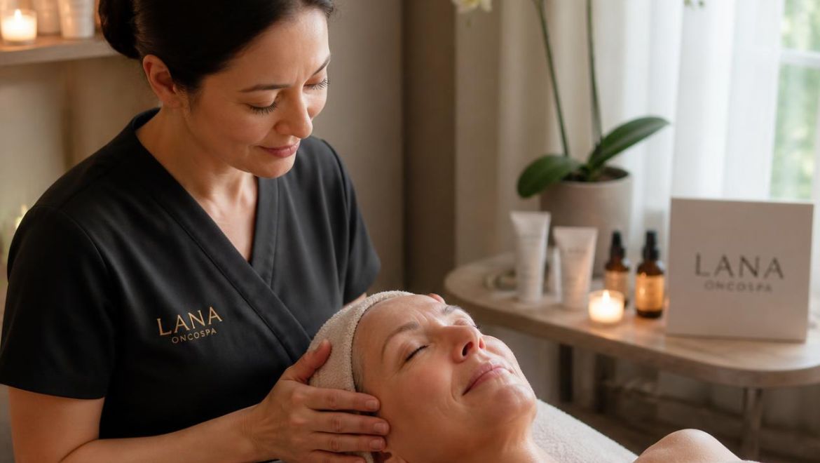 Client receiving oncology-safe wellness treatment at LANA spa